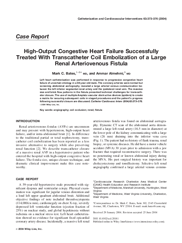 (PDF) High-output congestive heart failure successfully treated with ...