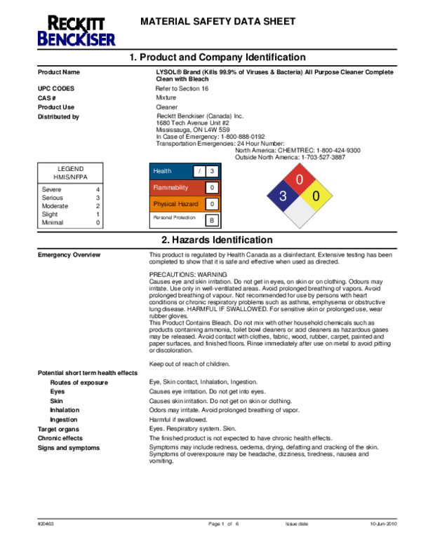 (PDF) MATERIAL SAFETY DATA SHEET Amalia Lafenia Academia.edu