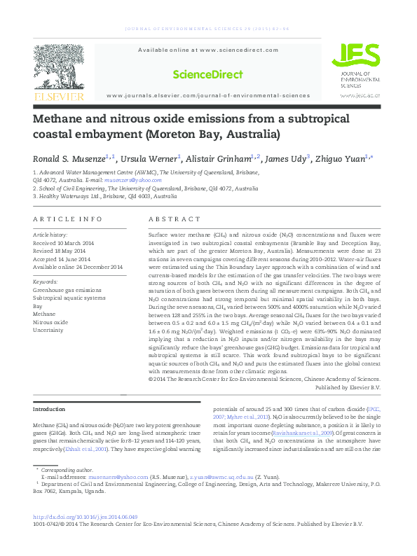 (PDF) Methane and nitrous oxide emissions from subtropical rice ...