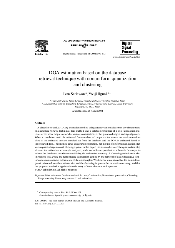 (PDF) DOA estimation based on the database retrieval technique with ...