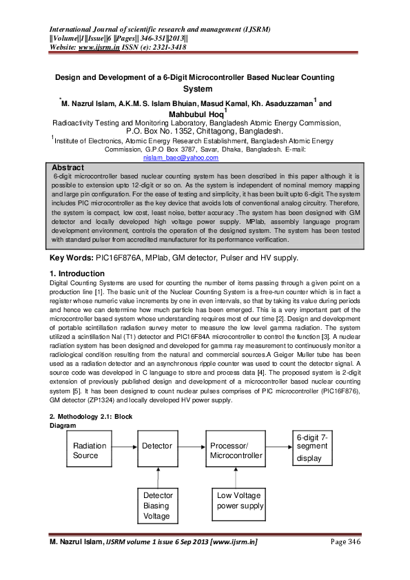 (PDF) Design and Development of a 6-Digit Microcontroller Based Nuclear ...