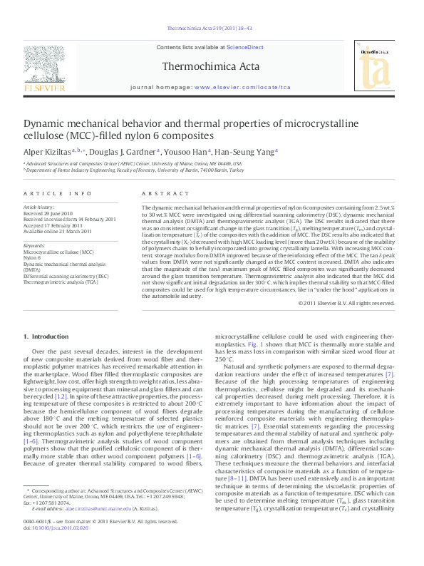 (PDF) Dynamic mechanical behavior and thermal properties of ...