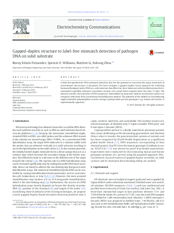 (PDF) Gapped-duplex structure to label-free mismatch detection of ...