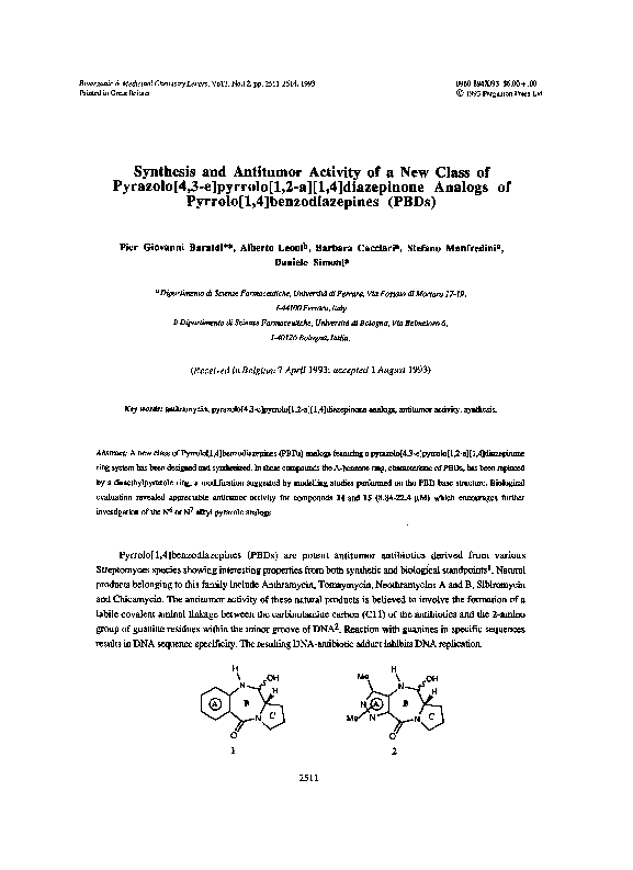 (PDF) Synthesis and antitumor activity of a new class of water soluble ...