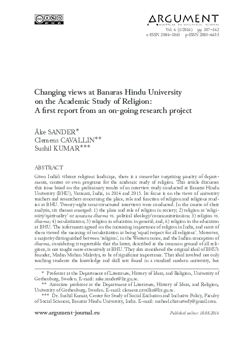 PDF) Changes of the views on religion in higher education at ...