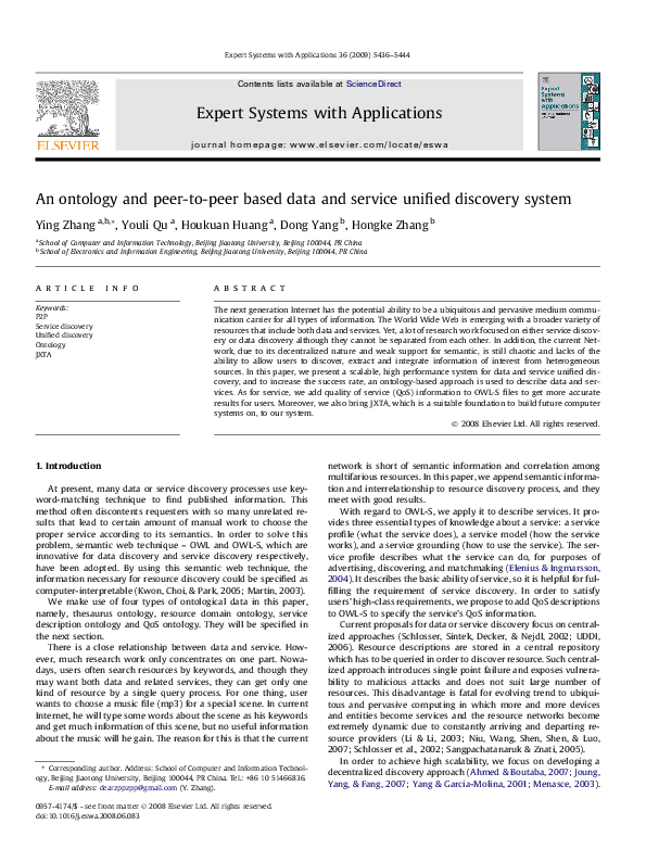 (PDF) An ontology and peer-to-peer based data and service unified ...