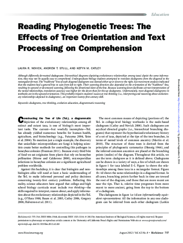 (PDF) Reading Phylogenetic Trees: The Effects of Tree Orientation and ...