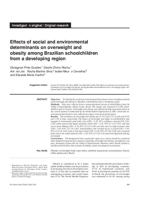 (PDF) Effects of social and environmental determinants on overweight ...