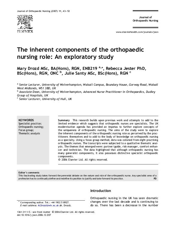 Orthopedic nursing courses image
