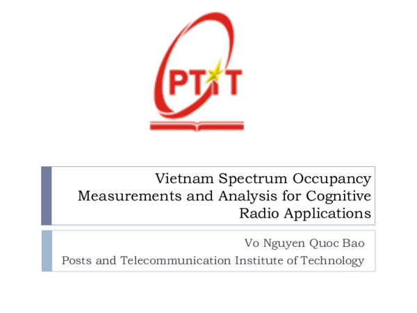 Vietnam spectrum occupancy measurements and analysis for cognitive radio applications