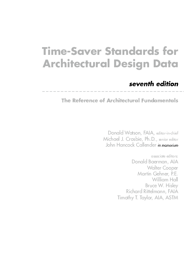 (PDF) Time Saver Standards for Architectural Design Data Ismailov