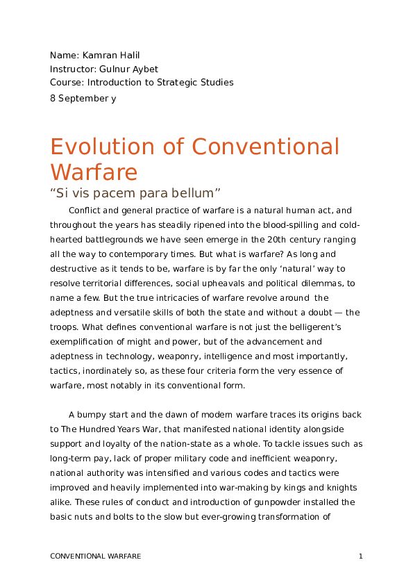 (DOC) Evolution of Warfare