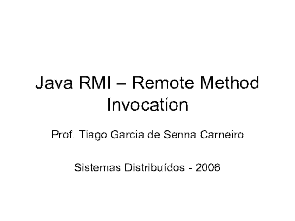 (PDF) Java RMI – Remote Method Invocation