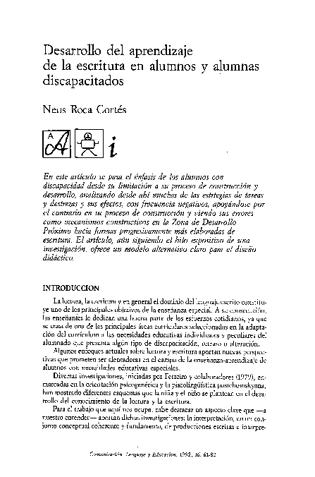 (PDF) Dialnet Desarrollo Del Aprendizaje De La Escritura En Alumnos ...