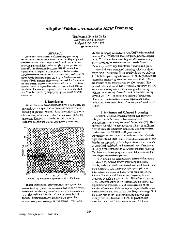 (PDF) Adaptive wideband aeroacoustic array processing