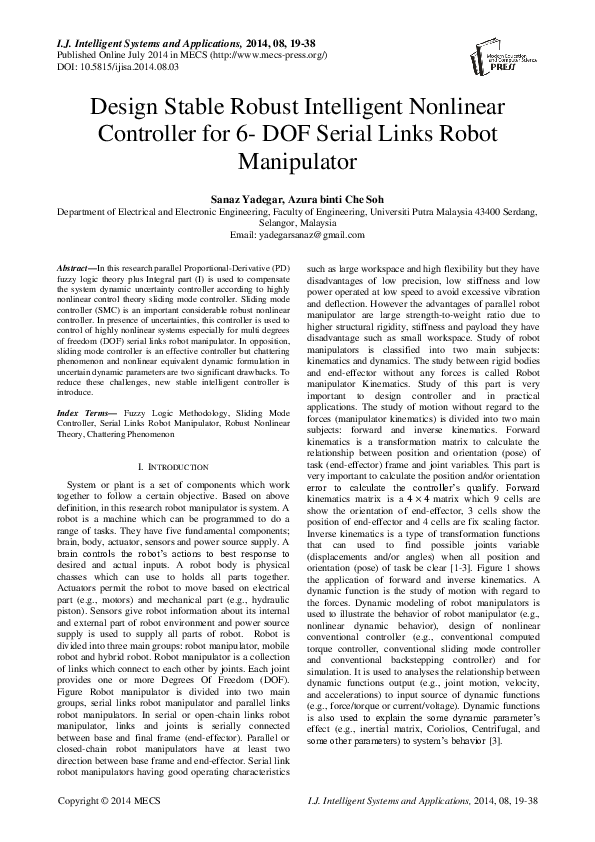 (PDF) Design Stable Robust Intelligent Nonlinear Controller for 6- DOF ...