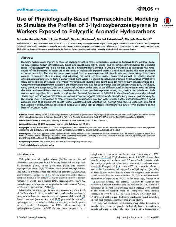 (PDF) Use of a Physiologically Based Pharmacokinetic Model and Computer ...