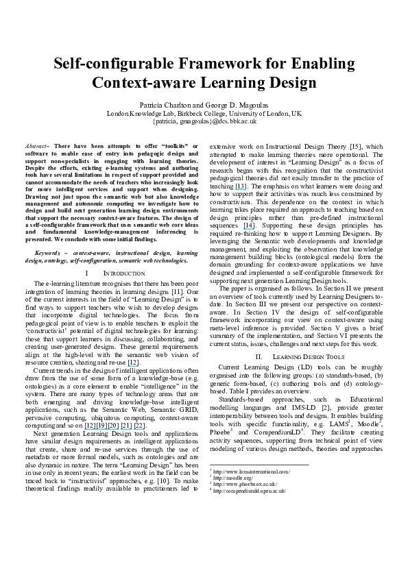 (PDF) Self-configurable framework for enabling context-aware learning ...