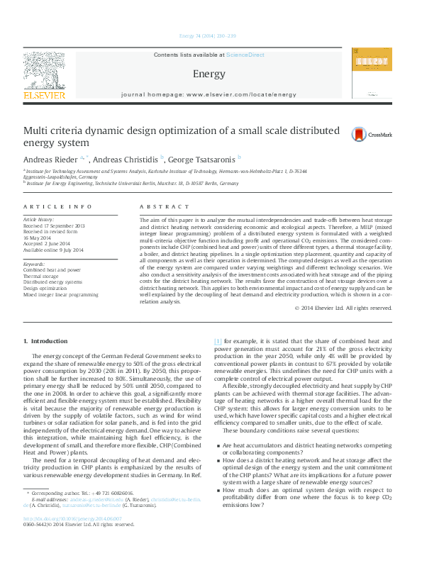 (PDF) Multi criteria dynamic design optimization of a small scale ...