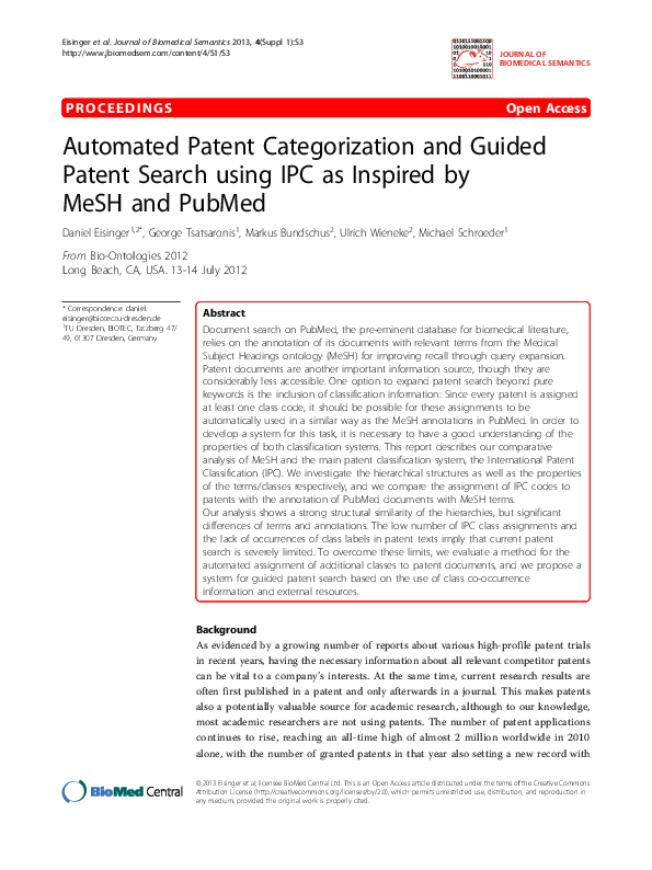 (PDF) Automated Patent Categorization and Guided Patent Search using ...