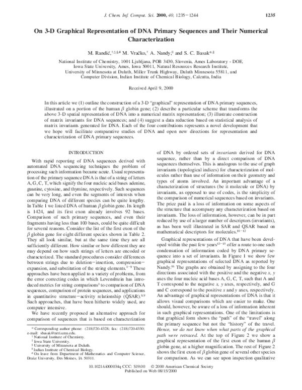 (PDF) On 3-D Graphical Representation of DNA Primary Sequences and ...