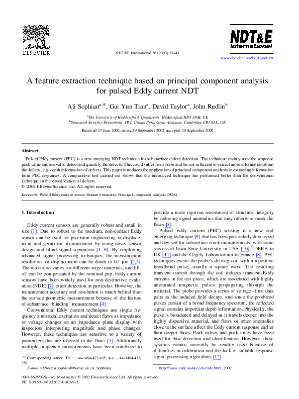 (PDF) A feature extraction technique based on principal component ...