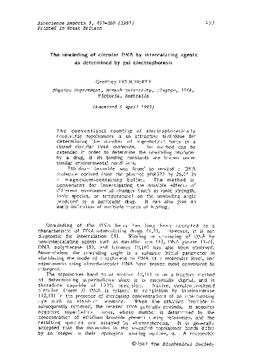 (PDF) The unwinding of circular DNA by intercalating agents as ...
