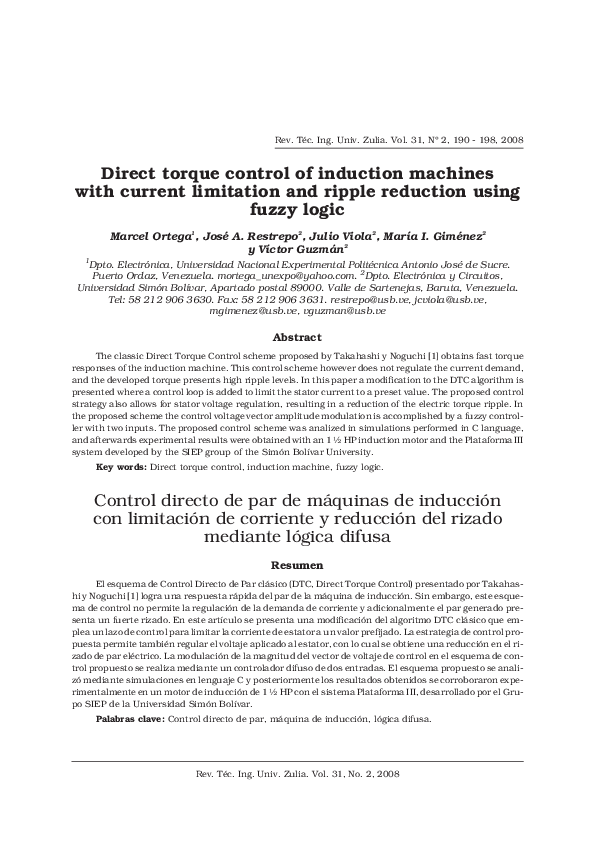 (PDF) Direct Torque Control of Induction Machines With Constant ...