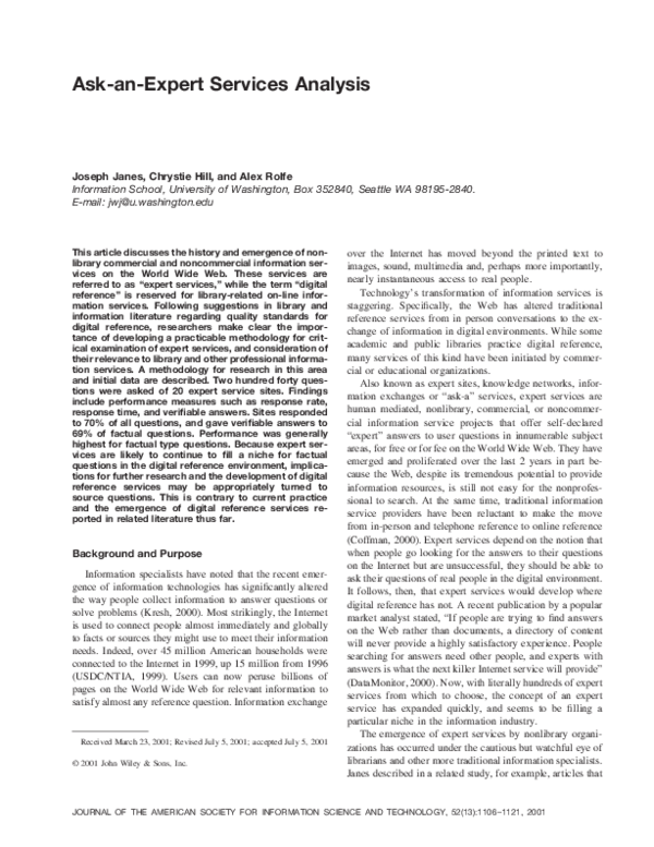 (PDF) Ask-an-expert services analysis