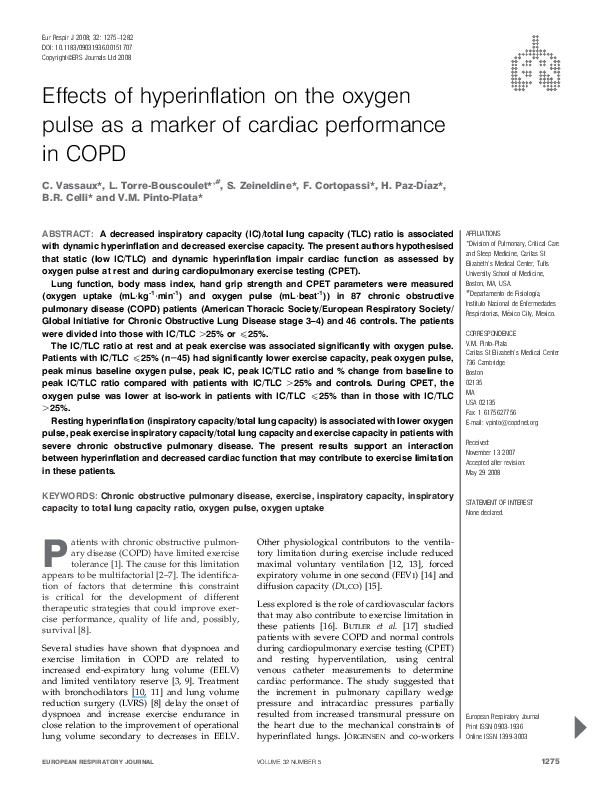 (PDF) Effects of hyperinflation on the oxygen pulse as a marker of