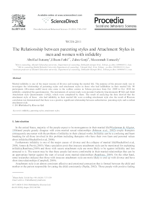 (PDF) The Relationship between parenting styles and Attachment Styles ...
