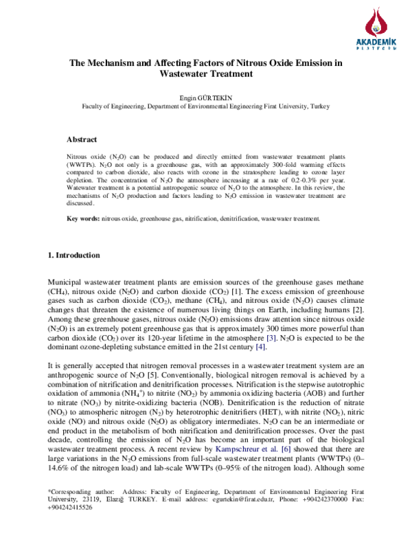 (PDF) The Mechanism and Affecting Factors of Nitrous Oxide Emission in ...
