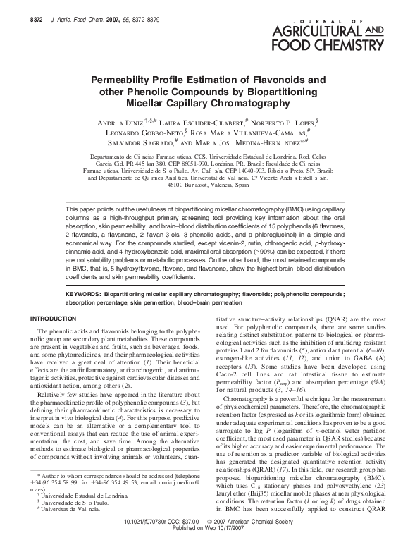 (PDF) Permeability Profile Estimation of Flavonoids and other Phenolic ...