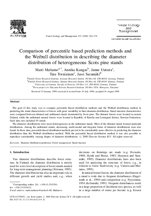 (PDF) Comparison of percentile based prediction methods and the Weibull ...