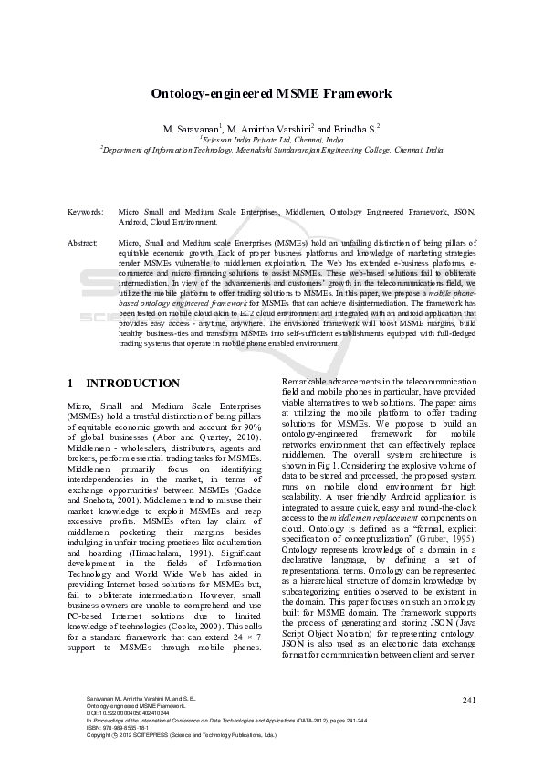 (PDF) Ontology-engineered MSME Framework