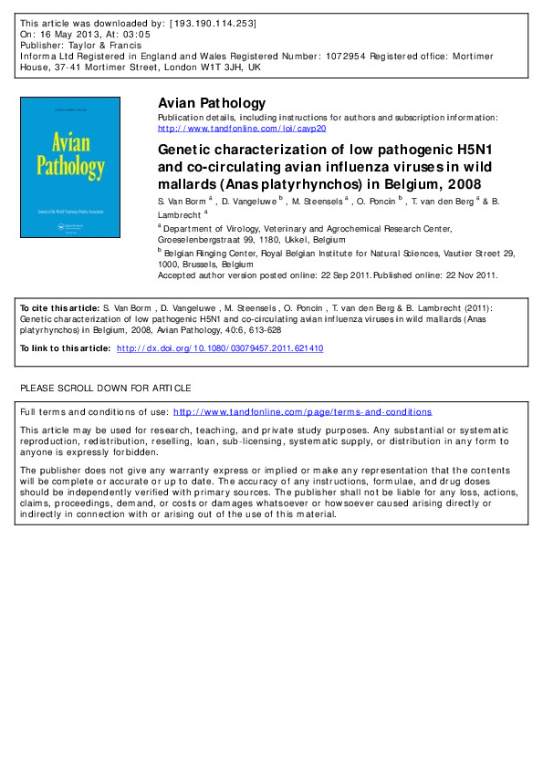 (PDF) Genetic characterization of low pathogenic H5N1 and co ...