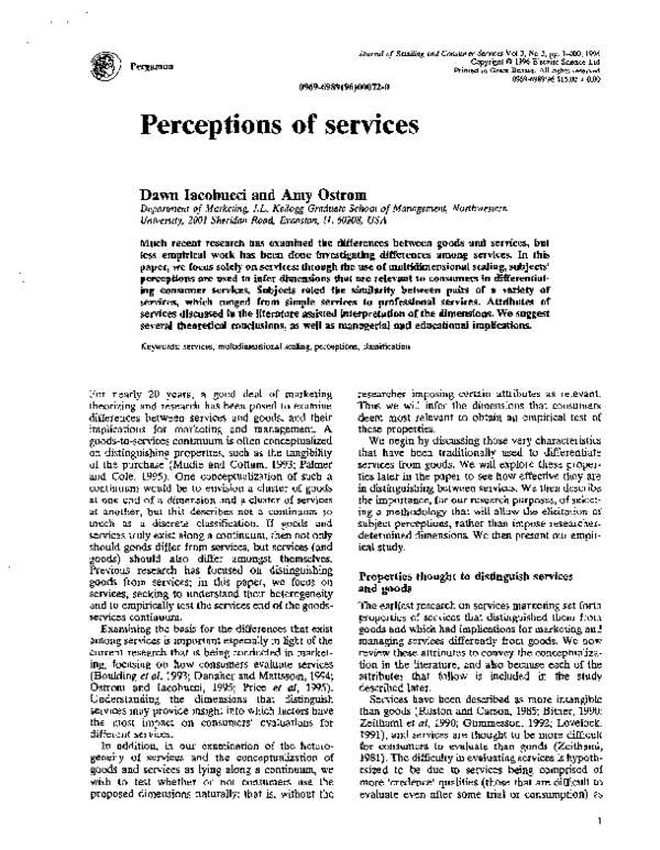 (PDF) Perceptions of services