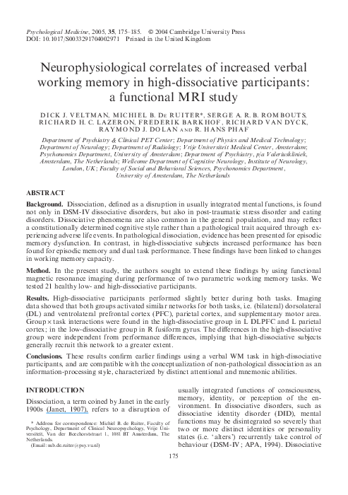 (PDF) Neurophysiological correlates of increased verbal working memory ...