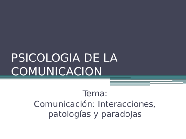(PPT) PSICOLOGIA DE LA COMUNICACION