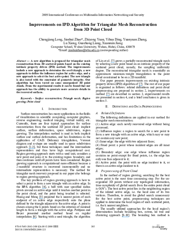 (PDF) Improvements on IPD Algorithm for Triangular Mesh Reconstruction ...