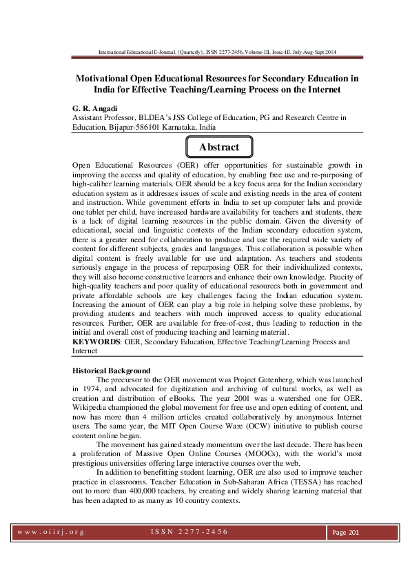 (PDF) Motivational Open Educational Resources for Secondary Education ...