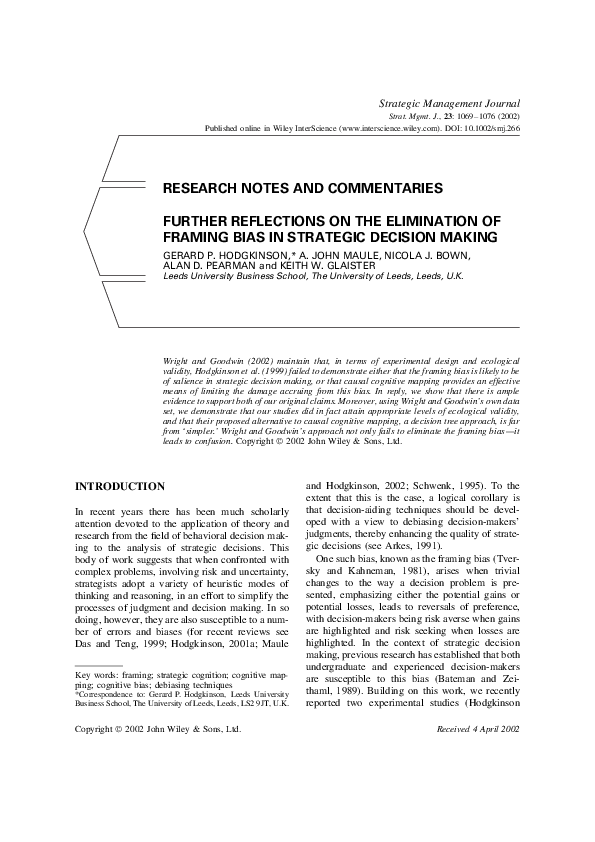 Framing decisions essay 08 picture