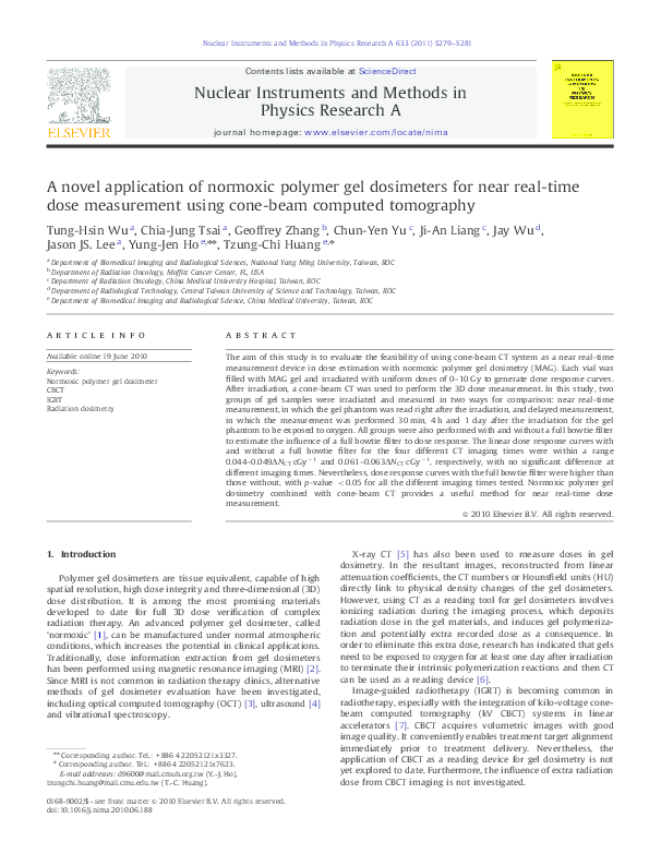 (PDF) A novel application of normoxic polymer gel dosimeters for near ...