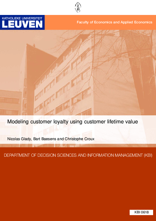 (PDF) Modeling customer loyalty using customer lifetime value