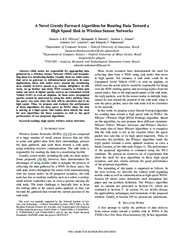 (PDF) A Novel Greedy Forward Algorithm for Routing Data toward a High ...