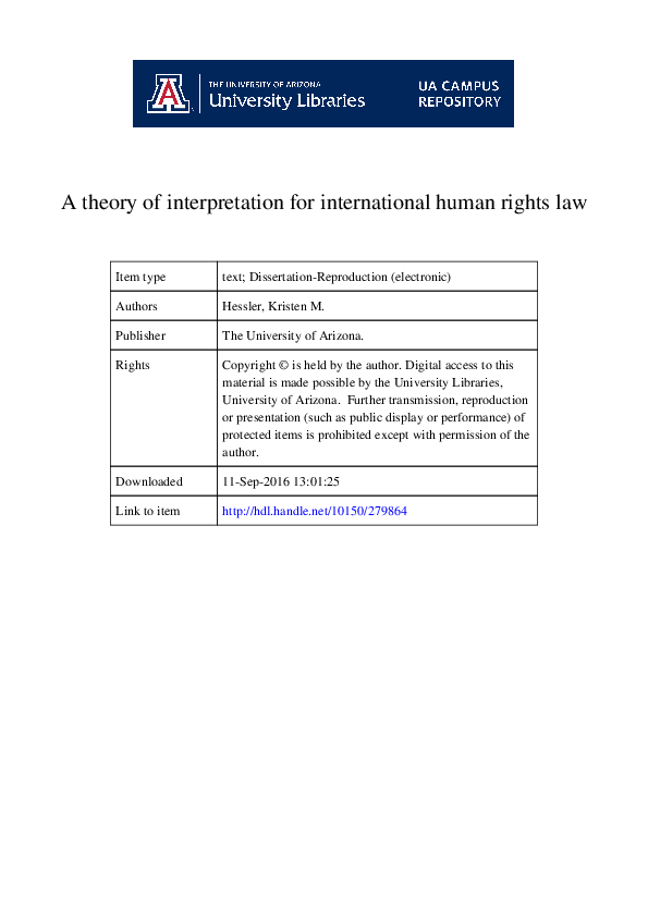 (PDF) A theory of interpretation for international human rights law