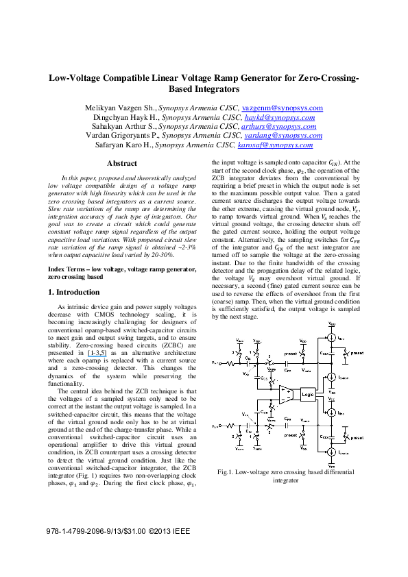 (PDF) Low-voltage compatible linear voltage ramp generator for zero ...