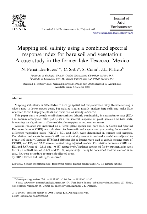 (PDF) Mapping soil salinity using a combined spectral response index ...