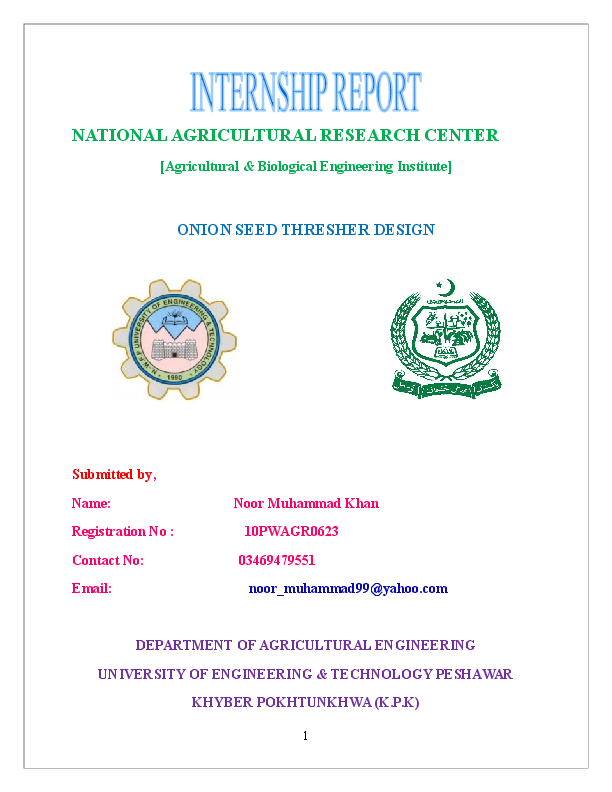 (DOC) ONION SEED THRESHER DESIGN noor muhammad Khan Academia.edu