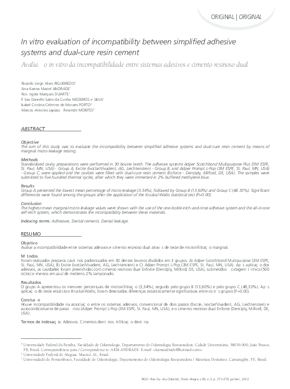 (PDF) In vitro evaluation of incompatibility between simplified ...